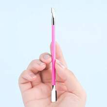 3pcs Pink Steel Cuticle Pusher, Pink Cuticle Nipper, Nail Polish Remover, Stainless Steel Cuticle Remover, Nail Care Tools For Salon Use - Pink - View 7