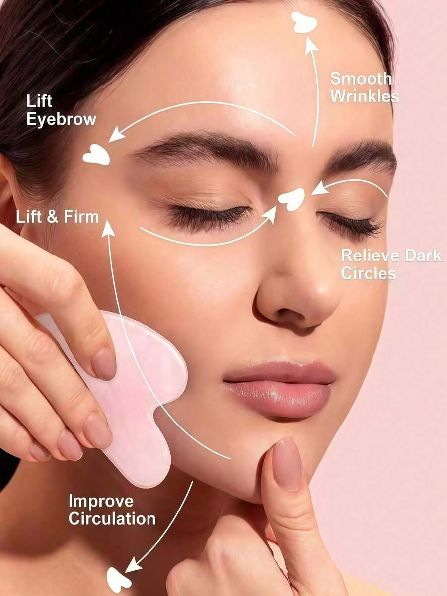 1pc Polyresin Gua Sha Board, Facial, Eye, Body Massage Tool For Relaxation And Skin Care - Multicolor - View 1