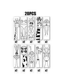 1/10/20/30pcs Funny Animal Theme Colorful Bookmarks, Humorous Cartoon Reading Markers, Creative Book Decoration Labels, Includes 10 Colorful Paper Page Marker Styles, Perfect As Gifts For Teachers, Readers And Book Lovers, Mother's Day Gift, Back To School Essential, Office Essential - Multicolor - View 11