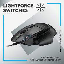 Logitech G502 X Wired Gaming Mouse Lightweight 89g LIGHTFORCE Switches 13 Programmable Buttons Dual Scroll Wheel For PC Mac Black - 查看 5