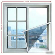 1pc Self-Adhesive High Density Window Screen, Breathable & Durable, Non-Obstructive, Suitable For Single/Double Layer Windows, Mosquito & Fly Repellent - White Edging and White Mesh - View 50