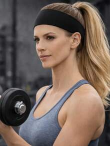 2条街头运动休闲针织弹力发带 - 彩色 - 查看 4