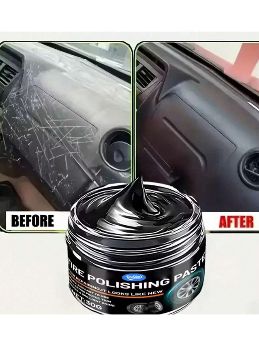 KineShineX Keo sửa chữa vết xước ô tô đa năng, dùng cho nội thất xe, bảng điều khiển trung tâm, ghế da, lốp xe, ngăn ngừa phai màu, keo bảo dưỡng xe, ngăn ngừa oxy hóa và ố vàng, keo tạo màu cho lốp, giúp xe trông như mới, phụ kiện thiết yếu cho các đại lý ô tô, sơn sửa chữa vết xước ô tô. Kèm theo một miếng bọt biển dày/mỏng ngẫu nhiên.
