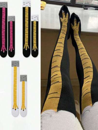 1 Pair Funny Toy Socks, Prank Toy Socks, Stress-Relieving Sock Toys, Funny And Quirky Chicken Claw Socks, Fun Chicken Foot Socks, Suitable For April Fool's Day, The Office, Parties, Gifts For Friends, Classmates, And Colleagues.