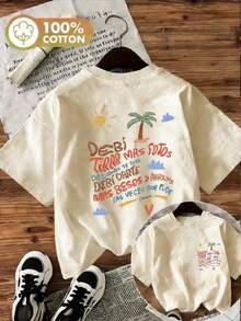 Fashionable Women's Autumn T-Shirt, Unique Spanish Quote Print, Short Cropped Drop Shoulder, Ribbed Knit Crew Neck, Suitable For Party Or Casual Wear - Apricot - View 10