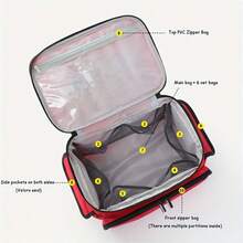 Medical Bag | Travel And Household First Aid Kit, Small Medicine Storage Bag | No Supplies Included - Multicolor - View 6