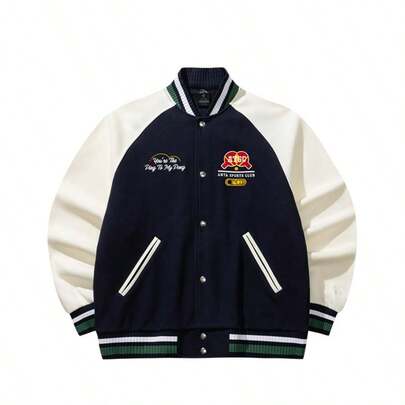 Anta 【Fanzhendong 同款】安踏复古美式棒球夹克，男士休闲外套 152618702S