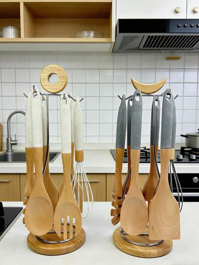 1/5 piezas Utensilios de cocina de madera premium, cucharas y espátulas de madera antiadherentes, cucharón de sopa de madera, cuchara escurridor y cuchara de cocina, espátula, adecuados para servir sopa, bistec, miel, té, leche, postres, cereales, cocina, restaurante y otras cocinas a alta temperatura, antiadherentes, resistentes al calor, fáciles de limpiar, duraderos, esenciales de cocina, regalo del Día de la Madre, regalo de Navidad, regalo de vuelta a la escuela