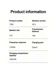 新款皮革纹理无线蓝牙5.3耳机TWS耳机触控运动游戏耳机带ENC麦克风降噪功能 - 查看 5