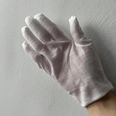 14/28 perechi mănuși albe, mănuși mari din pânză pentru femei, mâini uscate, servire curățare arhivistică, monede, bijuterii, inspecție argintie a costumelor