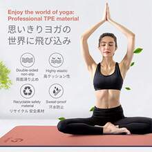 Gruper - Alfombrilla de yoga antideslizante respetuosa con el medio ambiente con correa de transporte alfombrillas de yoga profesionales para mujeres alfombrillas de entrenamiento para el hogar - 2. Rosa / Azul marino - Ver 7