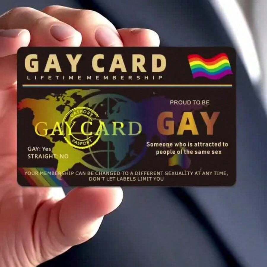 1/3/5/10pcs Gay Pride Lifetime Membership Cards, Double-Sided Rainbow Stripe Design Men's ID Cards, Non-Adhesive Rectangular Daily Carry And Pride Event Cards, Gay Gifts, Holiday Accessories, Popular Item, Smooth Surface, Essential For Holiday Crowds
