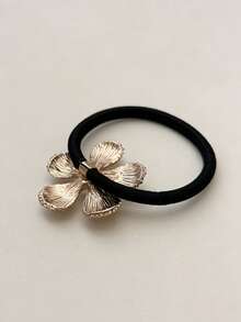 1个镶钻五瓣珍珠花发圈，高弹耐用，通勤和日常佩戴皆宜 - 彩色 - 查看 6