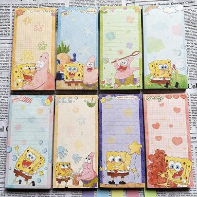 SpongeBob SquarePants 1个卡通可爱学生用不粘便签本，适合返校季，是派对和节日礼物的完美之选（款式随机）