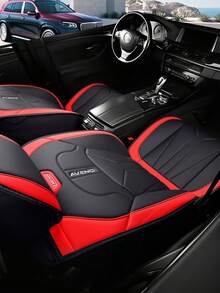 [General Pu Leather Car Seat Cover Skin Friendly Anti-Wrinkle Full Model Fit] Fashion Sports Wind Design Car /SUV/ Pickup General High-End Gift Seat Cover Waterproof, Non-Slip Easy Installation - Multicolor - View 10