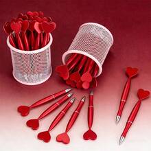 8支/3支/1支 心形金色圆珠笔 - 创意可爱设计，书写流畅，金色圆珠笔，返校文具，婚礼签字笔 - A - 查看 8