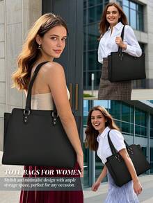 NEWHEY Tote Bags For Women Pu Leather Shoulder Bag Large Capacity Handbags With Zipper Large Purses For Work Travel - Multicolor - View 4
