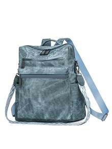 LANYIBAIGE 2026Fashion Backpacks Women Shoulder Bag Big Travel Bag Ladies Daypack Large School Bags High Quality Leather Balkers Female - Màu xanh bạc hà - Xem 3