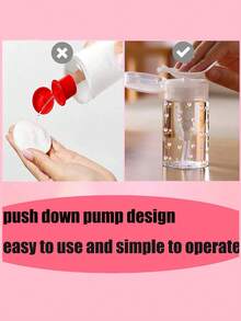 郁金香图案可重复使用透明旅行卸妆瓶，可灌装卸妆液，旅行必备，浴室用品，配有 3.38 盎司/6.76 盎司便携式按压泵头，适用于卸甲油、爽肤水和卸妆液，圆顶设计，洗手液，可重复使用，卸妆瓶 - 彩色 - 查看 10