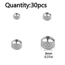 30-200 piezas Cuentas redondas de acero inoxidable, cuentas sueltas para hacer pulseras, collares, aretes, cuentas redondas pequeñas de precisión, con patrón de malla - Malla - Ver 12