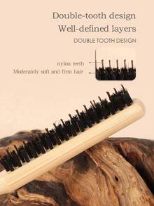 Hair Styling Comb Set, Teasing Brush + Edge Brush With Steel Pin Tail, Boar Bristle Brush For Voluminous Hair, Evening Updo, Slick Back Hairstyle And Beard Styling - Multicolor - View 4