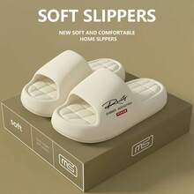 Women's Summer Thick Soles Home Slippers, Casual And Convenient Toe-Show Slippers With Soft Lining, Comfortable And Breathable, Available In Multiple Colors And Sizes, Suitable For Indoor And Outdoor Use Including Bathrooms, Ideal For Beach Vacations And Travel, Perfect For Both Home And Resort Wear, Versatile And Timeless, Unisex Sandals - trắng - Xem 4