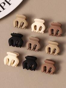 10/20/30pcs Matte Pumpkin Claw Hair Clips, Elegant Hair Claw Ponytail Holder, Women Classy Updo Hair Accessories - Multicolor - View 5