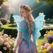 1pc Foldable Butterfly Wings Cool Abstract Fairy Wings Costume For Women Kids Festival Party Cospla - Multicolor - View 9