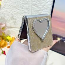 1个女士手机壳，保护套，电镀闪粉嘴唇和爱心图案，带挂绳，可爱时尚，个性化设计，配有可拆卸挂绳，适用于三星Galaxy Z Fold 7、Z Fold 6、Z Fold 5、Z Fold 4、Galaxy Z Flip7、Z FE、Z Flip6、Z Flip5 - 彩色 - 查看 10