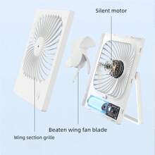 1pc Portable Mini Desk Fan, 1200mAh, For Office, Room, Vanity Table - Multiple Styles - View 7