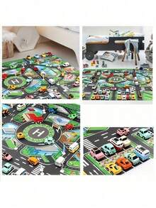 1 buah Alas Bermain Lalu Lintas Kota Besar, Tahan Air & Tahan Lembap, Jalan Interaktif, Cocok untuk Mobil Mainan Anak, Dekorasi Ruangan, Alat Edukasi, Hadiah Natal - MultiWarna - View 6