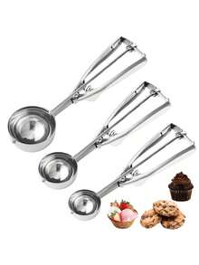 3 件套不锈钢冰淇淋勺，加厚耐用，家用及商用皆宜，不粘涂层，易于清洗，可用于舀取冰淇淋、水果、甜点，亦可作为烘焙工具。 - 冰淇淋勺子 - 查看 8