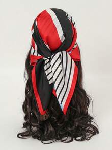 1pc Bandana Print Scarf, Fashion Faux Silk Neckerchief, Elegant Small Square Scarf For Women - Multicolor - View 4