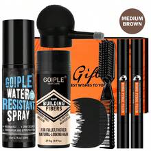 Goiple Men's Hair Fiber And Waterproof Spray Set - Hair Fiber Powder, Styling Spray, Beard Filler Pen, Strong Hold, Instant Hair Thickening, Cover Baldness, Enhance Hair Density, Natural And Long-Lasting - Blue - View 13