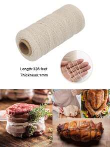 328 Ft Long Butcher Cooking Twine, Kitchen Food String, Suitable For Barbecue, Turkey Trussing, Meat Tying, Sausage Making, Baking And Crafting - Beige - View 5
