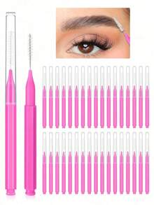 带盖眉刷，S型眉睫毛刷，睫毛夹，眉睫毛染色工具，眉梳，眼影刷，化妆刷，化妆工具，男女通用 - 彩色 - 查看 5