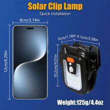 1pc Rechargeable LED Solar Garden Lights With Clip 4 Light Mode Sensor Lamp For Courtyard Garden Fence Wall Camping - Style a - View 4