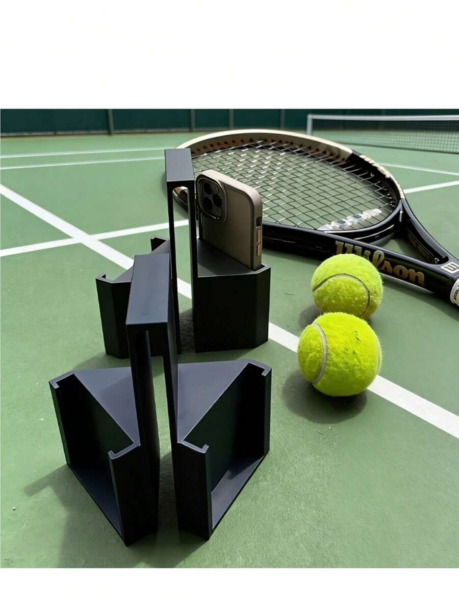 1 Giá đỡ máy ảnh lưới tennis 3D, giá đỡ điện thoại di động, đạo cụ chụp ảnh hai mặt, thiết kế nhỏ gọn, màu đen chống ô nhiễm, ghi lại những khoảnh khắc tuyệt vời của bạn. - Thẳng đứng - Xem 1