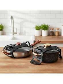 通用硅胶锅盖固定带 可重复使用 防溅弹力带 耐热锅盖支架 餐具工具 - 彩色 - 查看 8