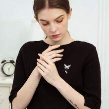 1pc Women's Hollow Butterfly Brooch With Pendant, Butterfly Lapel Pin For Jacket, Sweater, Accessory - Multicolor - View 3