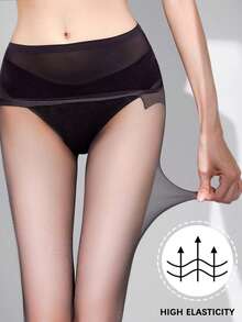 New Arrival Spring/Summer Ultra-Thin Stockings, Sexy Mesh Waistband Pantyhose, High Transparency Black Tights - Multicolor - View 3