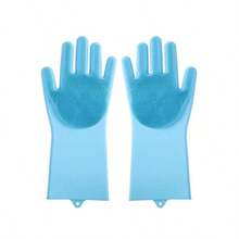 Găng tay chải chuốt thú cưng, bàn chải tắm cho chó bằng silicon với lông mềm, găng tay chống thấm nước thích hợp cho chó và mèo, dùng để tắm, mát-xa và loại bỏ lông rụng. - Nhiều màu - Xem 10