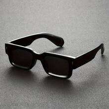 2 Pairs Of Y2K Punk Style Unisex Rectangular Fashion Glasses - Anti-Glare, Durable PC Frame, Suitable For Events, Party Glasses, Statement Glasses, Retro Design, High-Quality Lenses, Sturdy Construction, Decorative Glasses, For Streetwear Enthusiasts - 黑色/透明灰色 - 查看 5