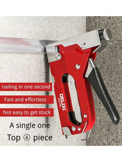 Đây là súng bắn đinh/ghim/súng bắn đinh cầm tay 4 trong 1 hạng nặng, thích hợp để đóng các loại đinh hình chữ T, chữ U, chữ I và chữ P. Sản phẩm lý tưởng cho việc trang trí nhà cửa, đồ nội thất và các dự án bằng gỗ tự làm. Bộ sản phẩm bao gồm súng bắn đinh 4 trong 1, 1800 đinh hình chữ U (nhiều loại) và dụng cụ nhổ đinh.