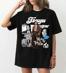 Twice Tzuyu T-Shirt, Twice This Is For T-Shirt, Twice 2026 World Tour T-Shirt, Twice Merch, Twice Jihyo Nayeon Sana, TWICE 2026 K-Pop Group Printed T-Shirt - Made Of Pure Cotton, It's Soft And Breathable, Suitable For Both Men And Women. It's A Casual Shirt Suitable For All Seasons And A Stylish Souvenir. It's Suitable For Everyday Wear, Streetwear Enthusiasts, And Music Lovers. - Black - View 6