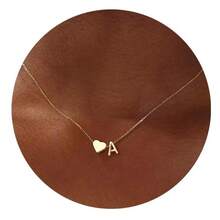 1 Chiếc Dây Chuyền Chữ Cái Tự Chọn Hình Trái Tim 26 Chữ Cái, Dây Chuyền Thép Không Gỉ Hình Trái Tim, Mặt Dây Chuyền Chữ Cái Đầu Tiên, Dây Đeo Xương Quai Xanh - Nhiều màu - Xem 7