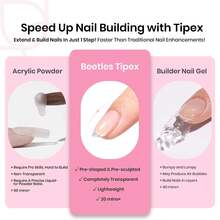 Beetles Tipex Lite Pre-Built Apex Nail Tips Kit, Stiletto Medium, With Tipex Nail Glue,  All-In-One Gel Nail Kit - Almond Short 224pcs (Tipex Nail Kit) - 查看 4