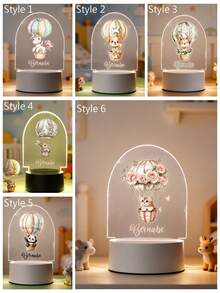 1pc Personalized Name Creative Gift, Animal Pattern Design, Suitable For Boys, Girls Or Friends. 3D Stereoscopic Light Effect LED Night Light, Warm Light, Birthday Gift, Decorative Lamp, Desk Lamp, Night Light. Suitable For Valentine's Day, Valentine's Day Decoration. Waterproof And Moisture-Proof, Fashionable And Cute, Back To School Gift - Baby Blue - View 9
