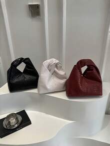 Túi xách vuông xoay bất đối xứng thời trang, ba lô chất liệu PU dệt, túi công sở đa năng tối giản có quai xách tháo rời (mẫu ngẫu nhiên), túi xách đa năng phong cách mới, thiết kế giản dị, túi đeo chéo, túi tote nhẹ dung tích lớn - Nhiều màu - Xem 7