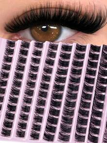 120pcs Individual Cluster Lashes, Wispy Individual Lashes Extensions, Soft Daily Cluster Lashes, Suitable For Convenient Eyelash Makeup At Home - C - View 2